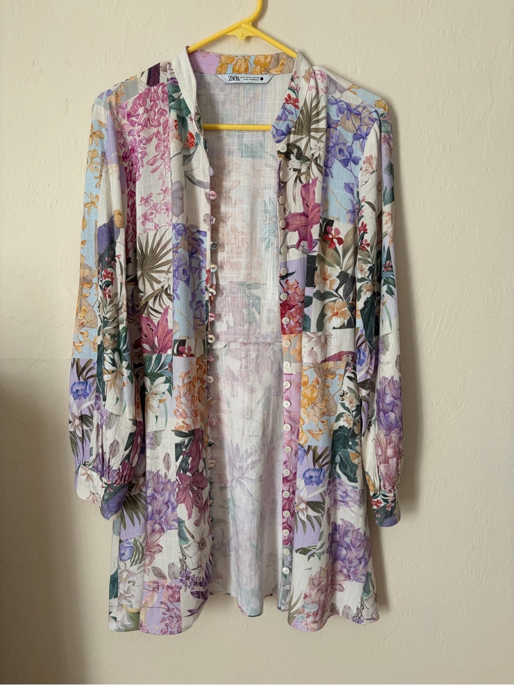 Zara Floral Linen blend dress/kimono